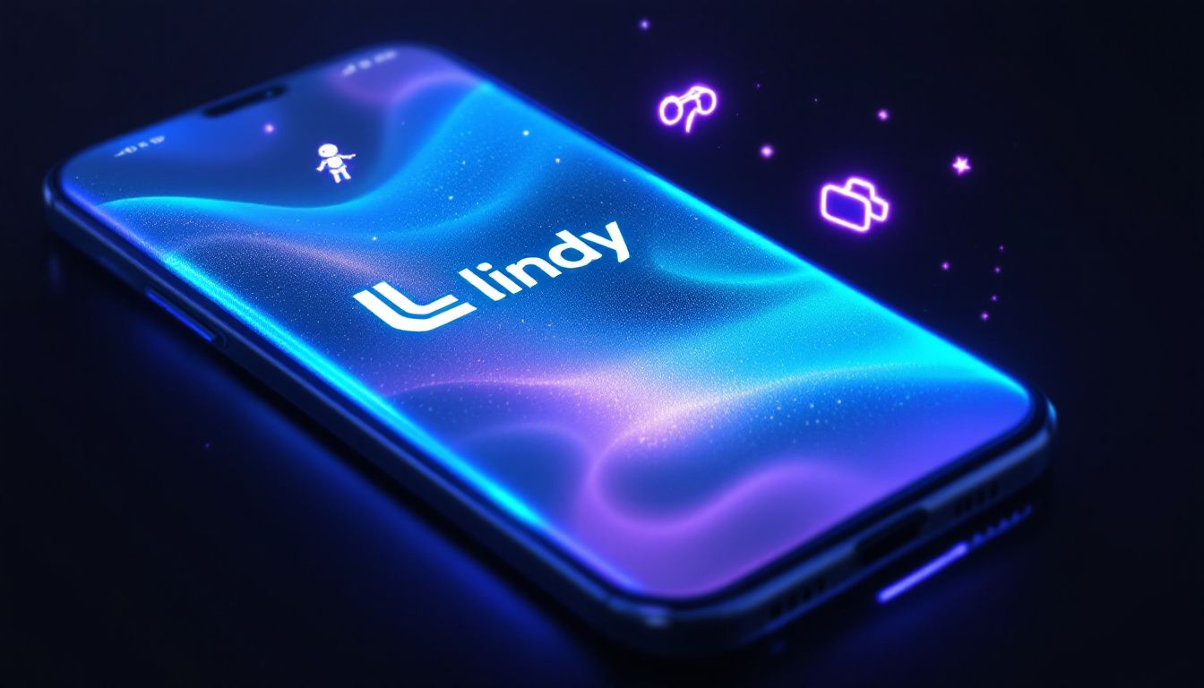 Ein Blick auf die Lindy AI Mobile App auf einem Smartphone.